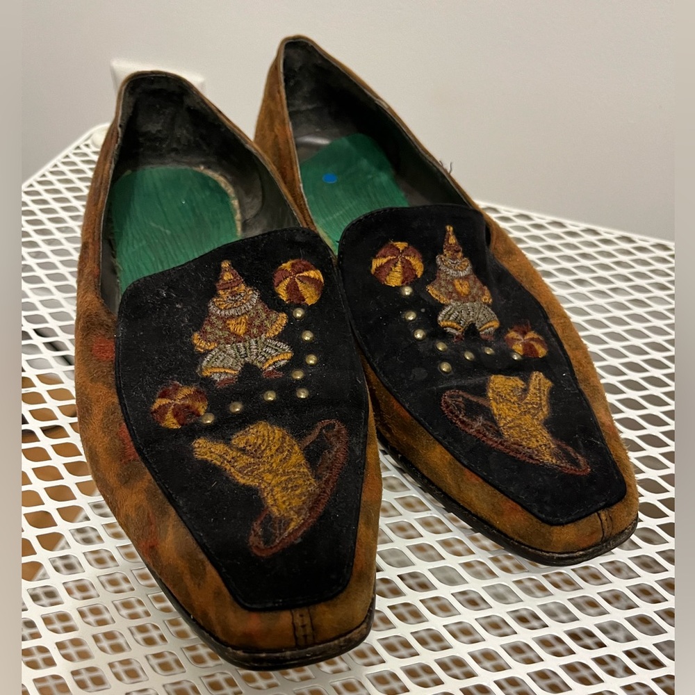 Vintage suede clowncore Loafers made in Italy - size 8